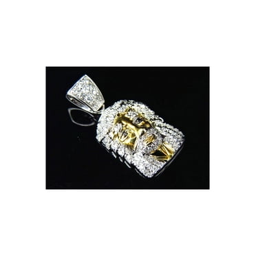 LA BLINGZ 10K White Gold Sand Dollar DC Charm Necklace 